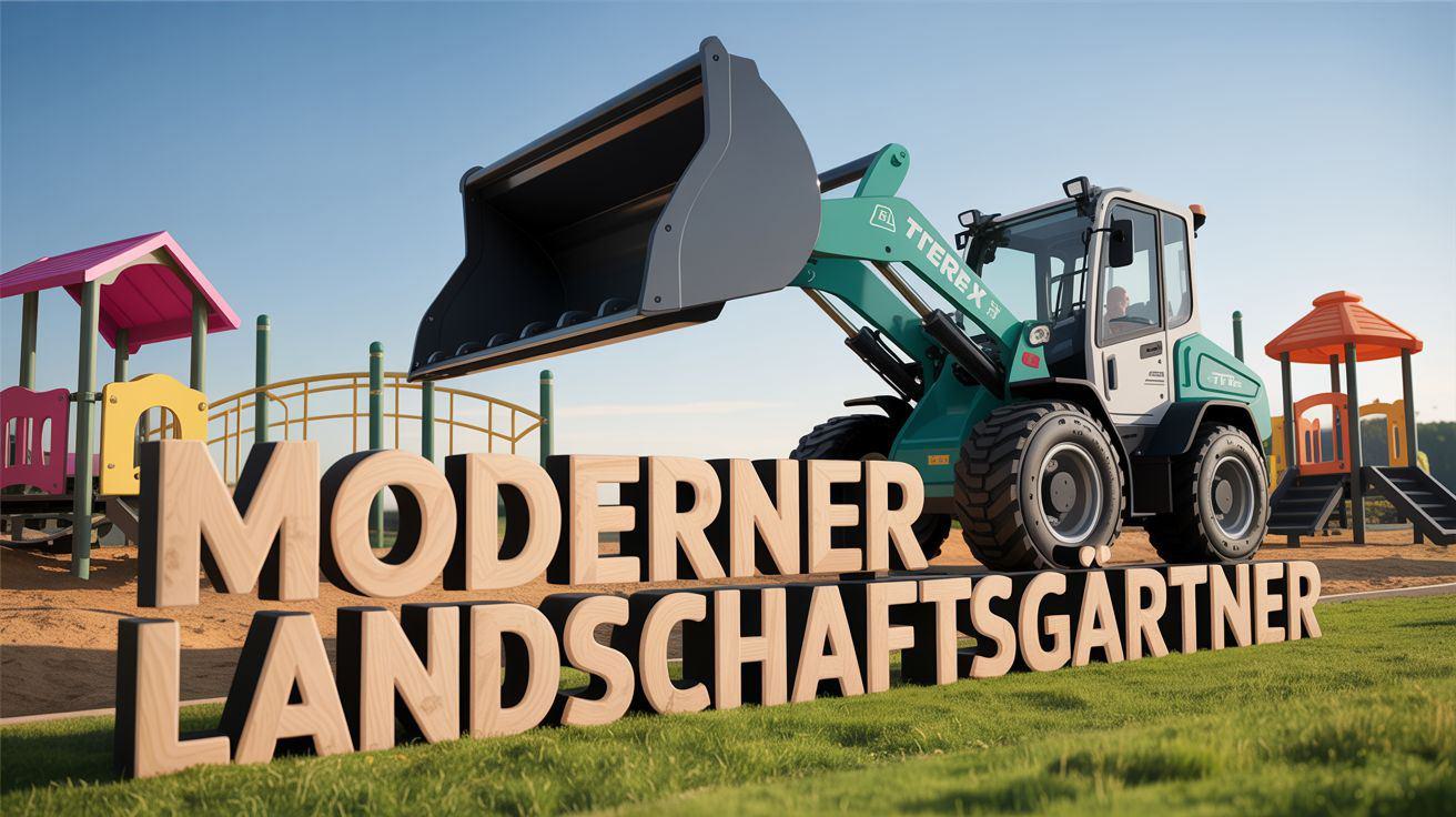 Ein Terex Radlader auf einem Spielplatz