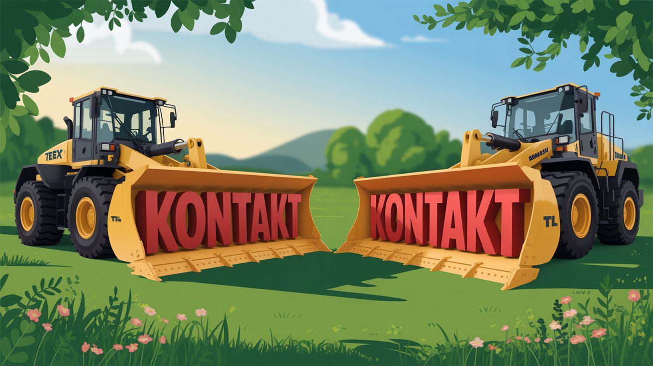 Zwei Radlader stehen sich gegenüber